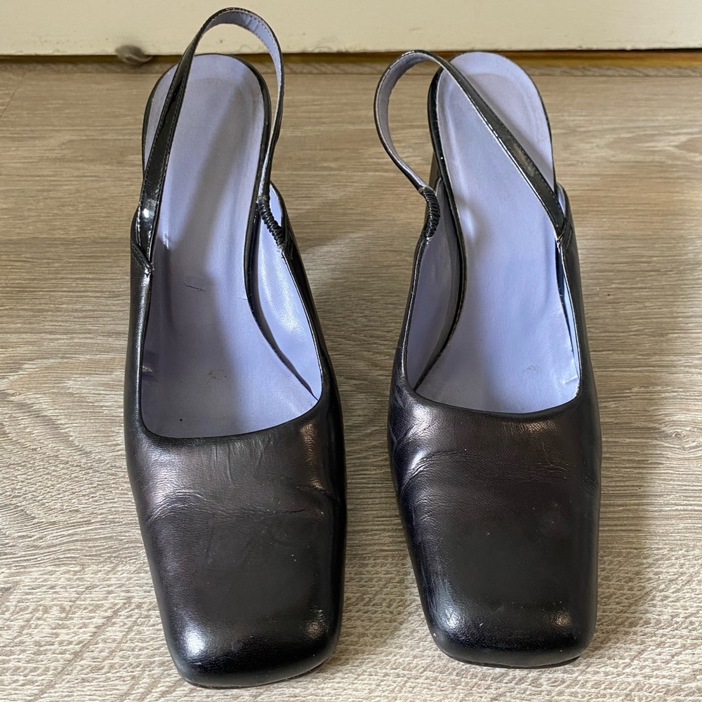 Vero Cuoio Black Slingback Heels